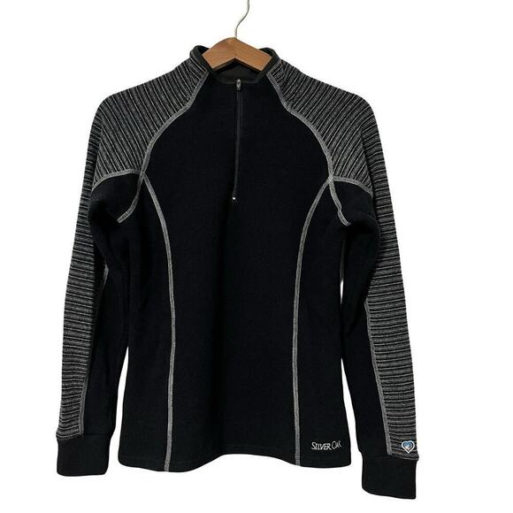 Kuhl Chianti Fleece Wool Blend 1/4 Zip Jacket Size S Black Outdoors Camping LOGO - Picture 1 of 7